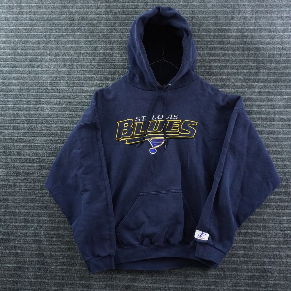 Logo Athletic St Louis Blues Hoodie Mens XL Navy Blue Vintage 90s NHL NHL